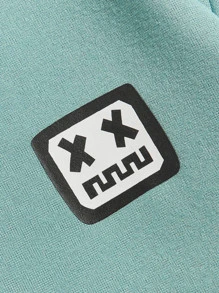 Manfinity VCAY Men Cartoon Face Print Hoodie - Green - View 3