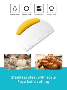 1pc Stainless Steel Dough Cutter - Multicolor - View 4