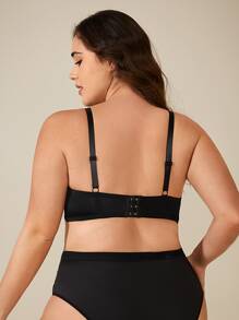 Plus Floral Lace Underwire Bra - Multicolor - View 2