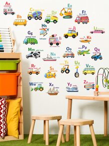 1 nhãn dán tường hoa văn ô tô & máy xúc - Nhiều màu - Xem 7