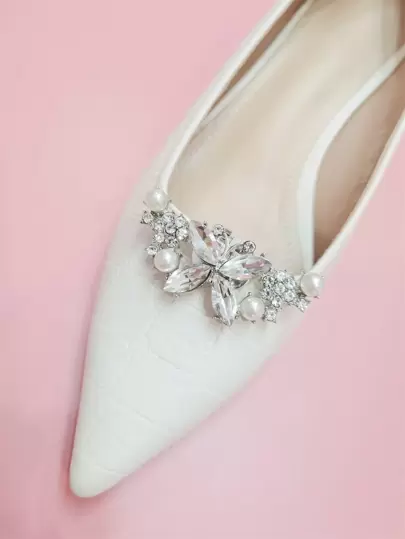 1 Stück Schuhdekoration mit Strass & Kunstperle