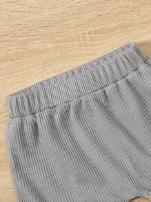 Baby Boy 3pcs Solid Elastic Waist Shorts - Multicolor - View 3