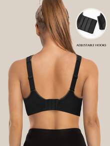 WINGSLOVE High Support Breathable Softness Sports Bra - Black - View 2