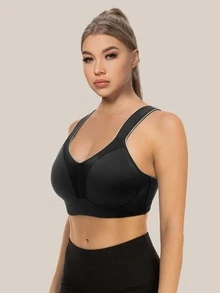 WINGSLOVE High Support Breathable Softness Sports Bra - Black - View 3