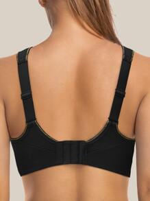 WINGSLOVE High Support Breathable Softness Sports Bra - Black - View 5