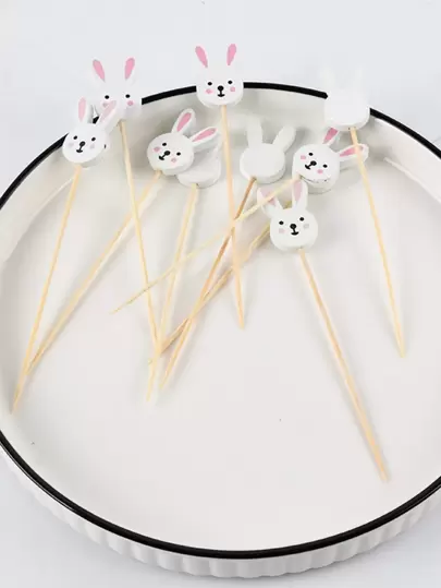 20入組兔子裝飾一次性叉子