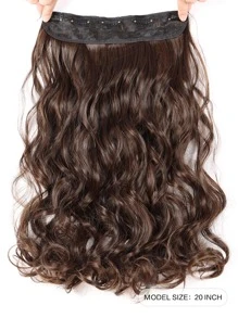 Clip In Long Curly Synthetic Hair Extension - Light Brown - View 2