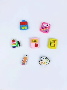 7 piezas Decoración de zapato con diseño de dibujos animados - Multicolor - Ver 3