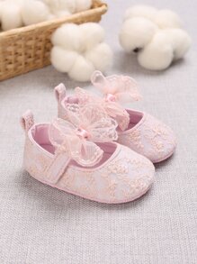 Cute 0-1 Year Old Infant Soft Sole Princess Shoes, Spring/Autumn - Pink - View 1