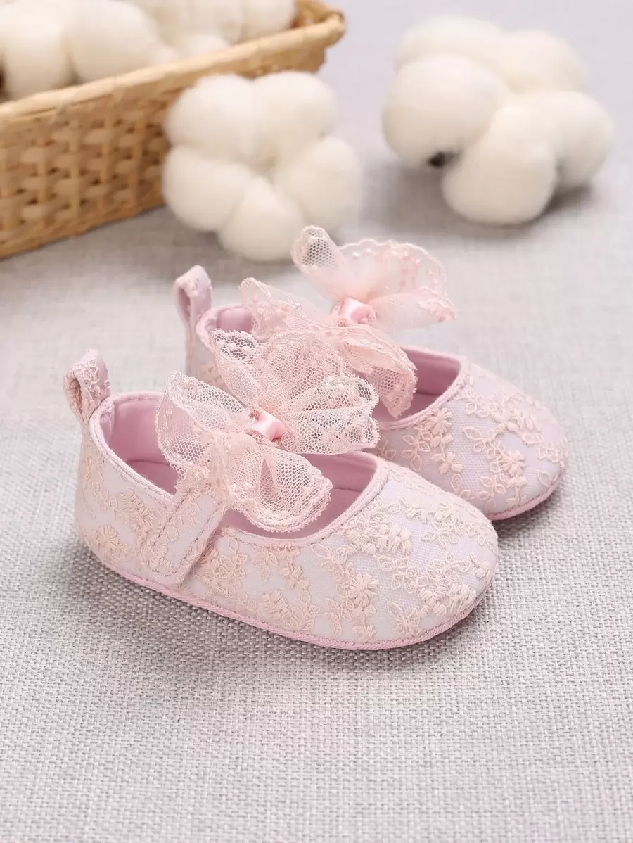 Cute 0-1 Year Old Infant Soft Sole Princess Shoes, Spring/Autumn - Pink - View 1