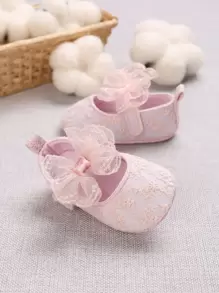 Cute 0-1 Year Old Infant Soft Sole Princess Shoes, Spring/Autumn - Pink - View 3