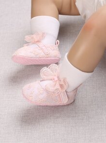 Cute 0-1 Year Old Infant Soft Sole Princess Shoes, Spring/Autumn - Pink - View 4