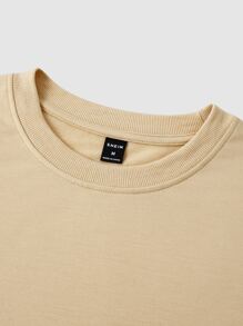 Manfinity Homme Men Slogan & Scenery Print Pullover - Khaki - View 6