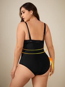 Body modelador de talla grande liso - Negro - Ver 2