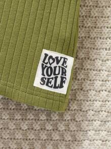 Toddler Boys Slogan Patched Detail Tee - Olive Green - View 4