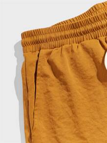 Manfinity Men Letter Graphic Drawstring Waist Shorts - Ginger - View 4