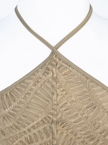 SHEIN BAE Tie Backless Crop Halter Top