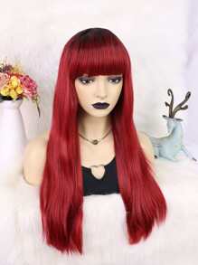 Tóc giả tổng hợp dài thẳng có tóc mái - Nhiều màu - Xem 3