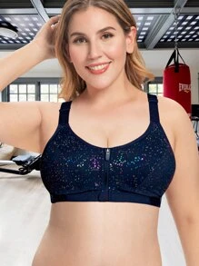 Áo ngực thể thao WINGSLOVE Plus hỗ trợ cao, thoáng khí, mềm mại, có khóa kéo. - Màu xanh hải quân - Xem 5