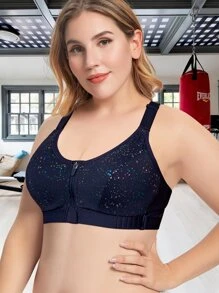 Áo ngực thể thao WINGSLOVE Plus hỗ trợ cao, thoáng khí, mềm mại, có khóa kéo. - Màu xanh hải quân - Xem 6