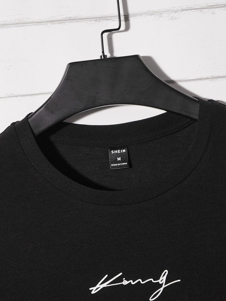 Manfinity Men Letter Graphic Two Tone Tee - Mustard Yellow - View 4