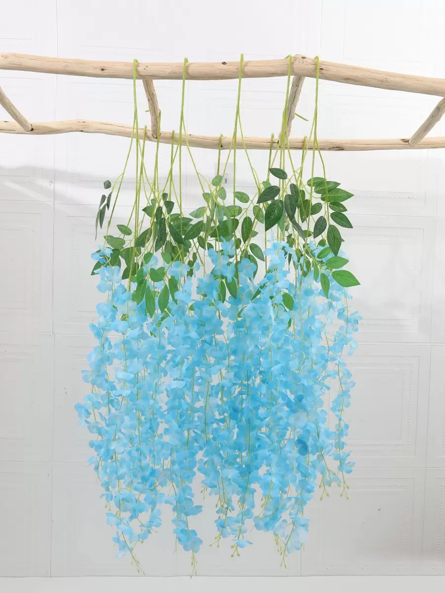 12根塑料人造花藤現代人造花藤適合家庭派對 - 藍色 - 查看 1