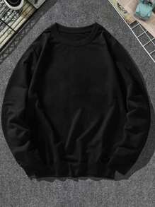 Manfinity Hypemode Men Plus Slogan Graphic Sweatshirt - Black - View 2