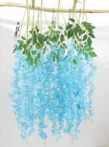 12根塑料人造花藤現代人造花藤適合家庭派對 - 藍色 - 查看 5