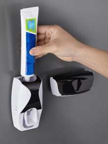 1pc Automatic Toothpaste Squeezer & 1pc Toothbrush Storage Rack - Multicolor - View 5