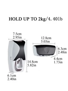 1pc Automatic Toothpaste Squeezer & 1pc Toothbrush Storage Rack - Multicolor - View 8