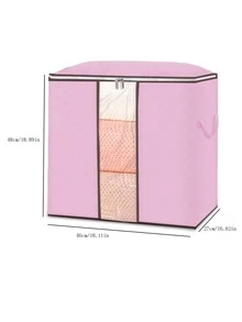 4pcs Solid Quilt Storage Bag - Pink - View 4