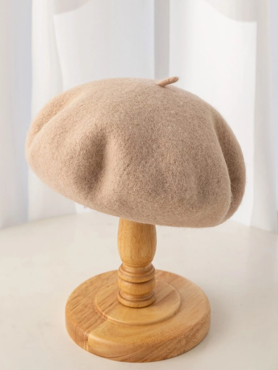 Minimalist Solid Beret - Camel - View 1