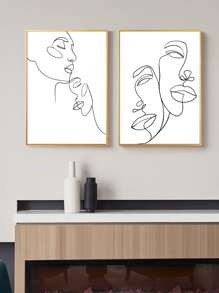 2入組人像圖案無框畫 - 黑與白 - 查看 1