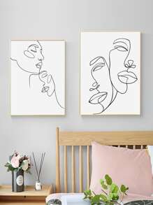 2入組人像圖案無框畫 - 黑與白 - 查看 5
