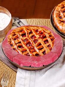 1pc Christmas Solid Color Adjustable Silicone Pizza Ring - Red - View 1