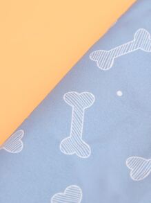 Supet 1入組骨圖案寵物方巾 - 霧霾藍 - 查看 5