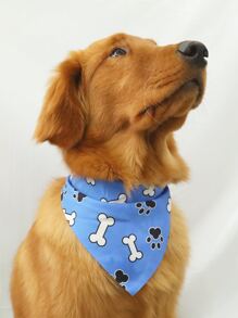 Supet 1 peça Bandana para animal de estimação pata & osso padrão