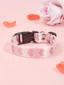 A Nylon Sweet Heart Patterned Pink Pet Cat And Dog Collar Suitable For Small And Medium-Sized Cat And Dog Accessories To Wear At Home And Outdoors - Multicolor - View 2