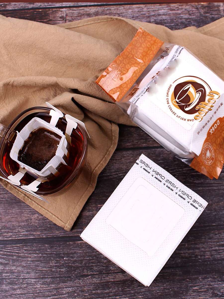 50 piezas Bolsas de filtro de café - Blanco - Ver 1