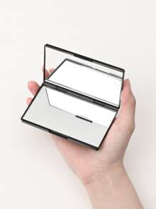 CUT it 1pc 4 X 2.5 Inch Small Makeup Folding Mirror Travel Mirror Portable Folding Mirror Rectangle Compact Mirror Stand Up Mirror Compact Mirror Portable Vanity Mirror For Women Girls (Black), Vanity Mirror, Living Room Home Bedroom Bathroom House Decor, Travel Stuff, Wedding, Party, Birthday, Gifts For Men Mom Dad Best Friends Teacher, New Years, Accessories, Funny Gift - Black - View 2