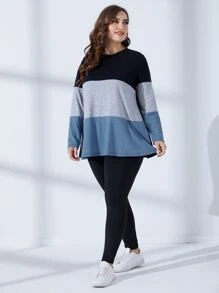Mulvari Plus Colourblock Longline Tee & Leggings - Multicolor - View 4