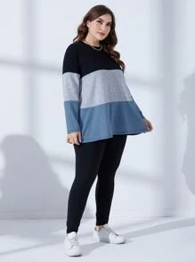 Mulvari Plus Colourblock Longline Tee & Leggings - Multicolor - View 6
