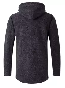 Manfinity Homme Men Solid Zip Up Drawstring Hooded Cardigan Long Chunky Plain Dark Grey Urban Fashion Husband, Men Zip Up Hooded Coat, Men Winter Coat, Men Hooded Jacket, Men Thermal Lined Coat, Men Outerwear