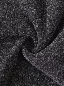 Manfinity Homme Men Solid Zip Up Drawstring Hooded Cardigan Long Chunky Plain Dark Grey Urban Fashion Husband, Men Zip Up Hooded Coat, Men Winter Coat, Men Hooded Jacket, Men Thermal Lined Coat, Men Outerwear