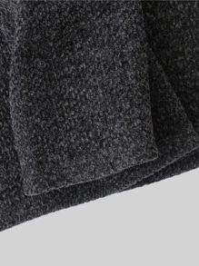 Manfinity Homme Men Solid Zip Up Drawstring Hooded Cardigan Long Chunky Plain Dark Grey Urban Fashion Husband, Men Zip Up Hooded Coat, Men Winter Coat, Men Hooded Jacket, Men Thermal Lined Coat, Men Outerwear