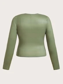 SHEIN ICON T-shirt corps à imprimé carte - Militaire verte - Voir 2
