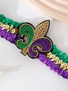 Dây buộc tóc trang trí trang trí sequin - Nhiều màu - Xem 3