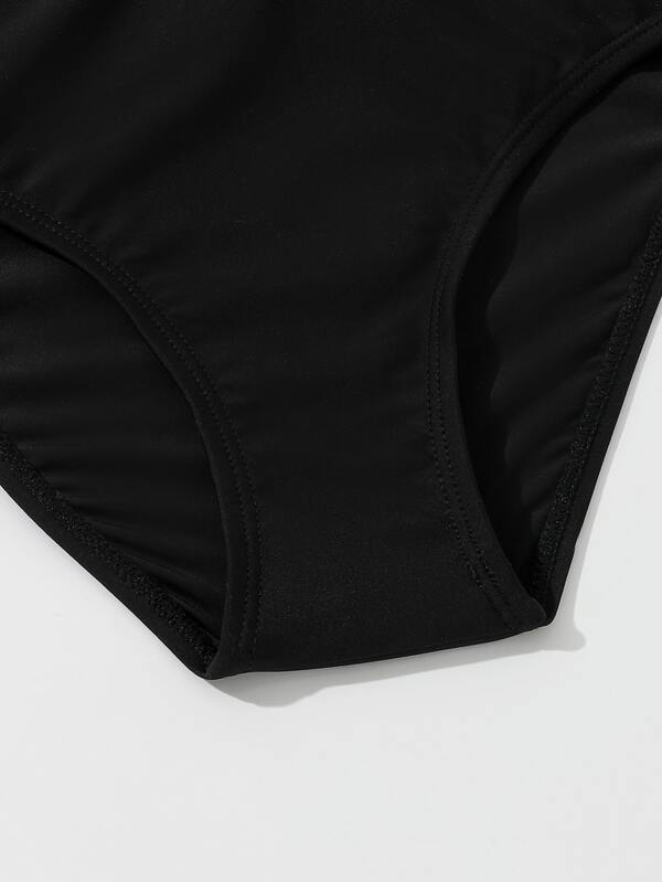 SHEIN Kids EVRYDAY Girls Leopard Print Crisscross Bikini Swimsuit