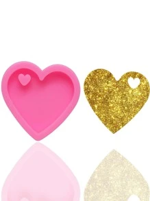 1pc Heart Shaped DIY Silicone Mold - Pink - View 1