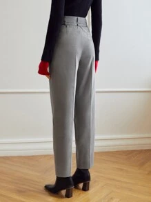 MOTF PREMIUM VISCOSE PRESS CREASE BELTED TROUSERS - Grey - View 8